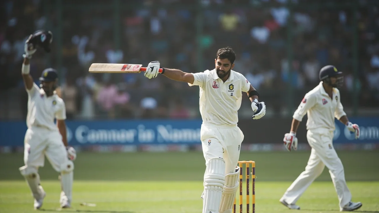 Test cricket fielders discussing their positions during a match in Australia